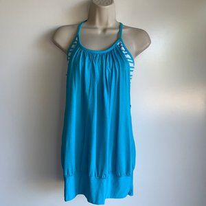 Lululemon No Limits Tank Spry Blue twin stripe layered Size 4/6
